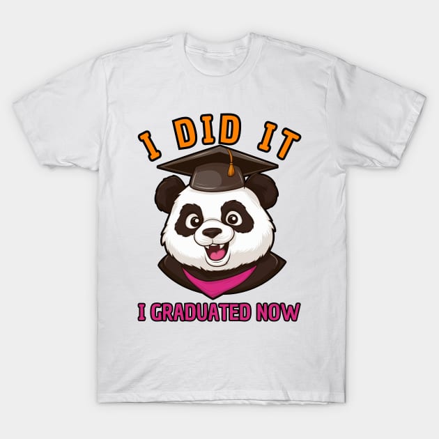 Panda I Graduated T-Shirt by Estrella Design